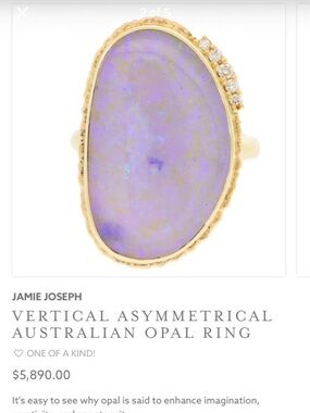 All Gold Jamie Joseph Opal Ring 5 Diamonds